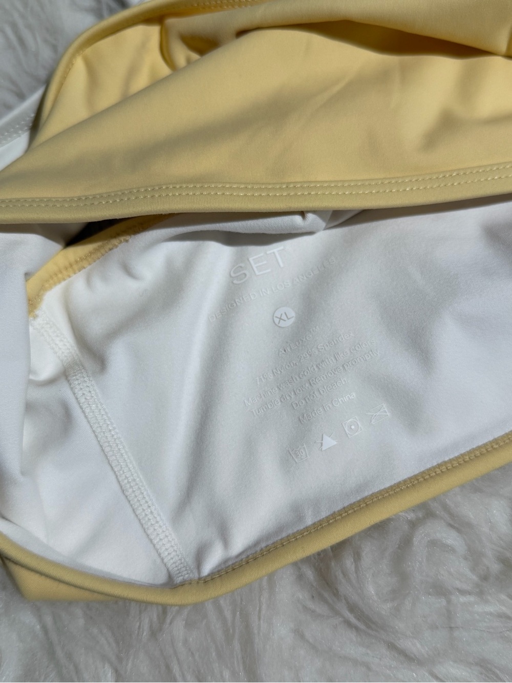 NEW Set Active XL Butter Yellow Matching Set Shorts Sports Bra Tank Top Workout - Picture 8 of 12